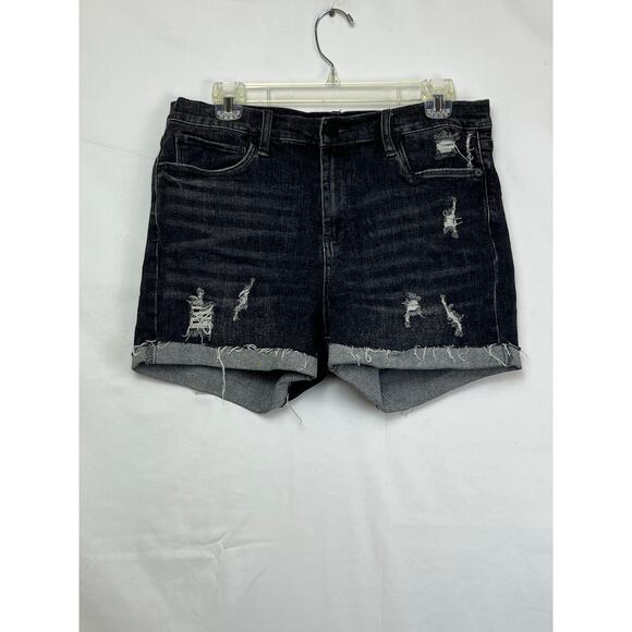 BLANKNYC Women's Size 30 Black The Fulton Distressed Denim Shorts - Picture 1 of 7